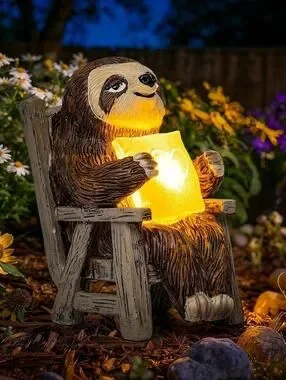 Solar Sloth Accents | Solar Sloth Power Garden Statue Outdoor Indoor Nib | Poshmark